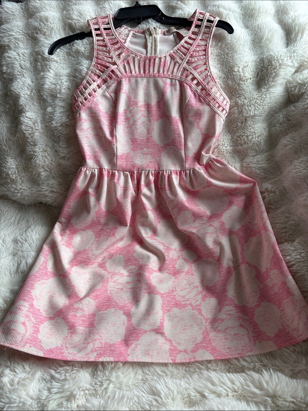 Forever 21  Pink White Floral Print Dress Size XS sundress skirt lined